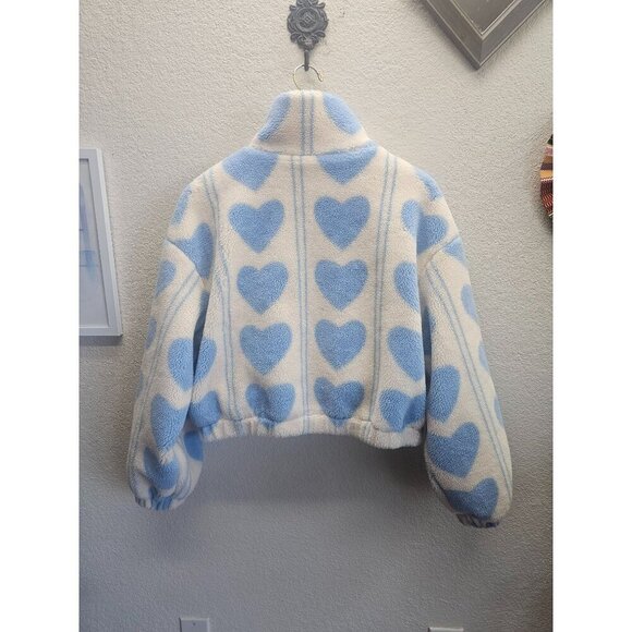 Cider Sherpa Crop Oversize Heart Jacket S - Picture 6 of 7